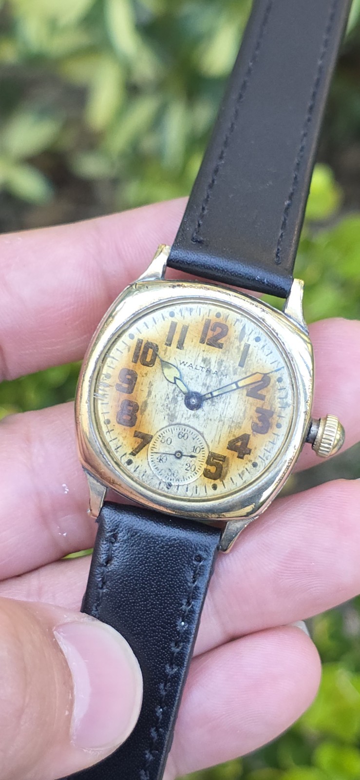 Vintage 1920’s Waltham 3/0 Victory 7 Jewels Men’s 31mm Art Deco Cushion Watch