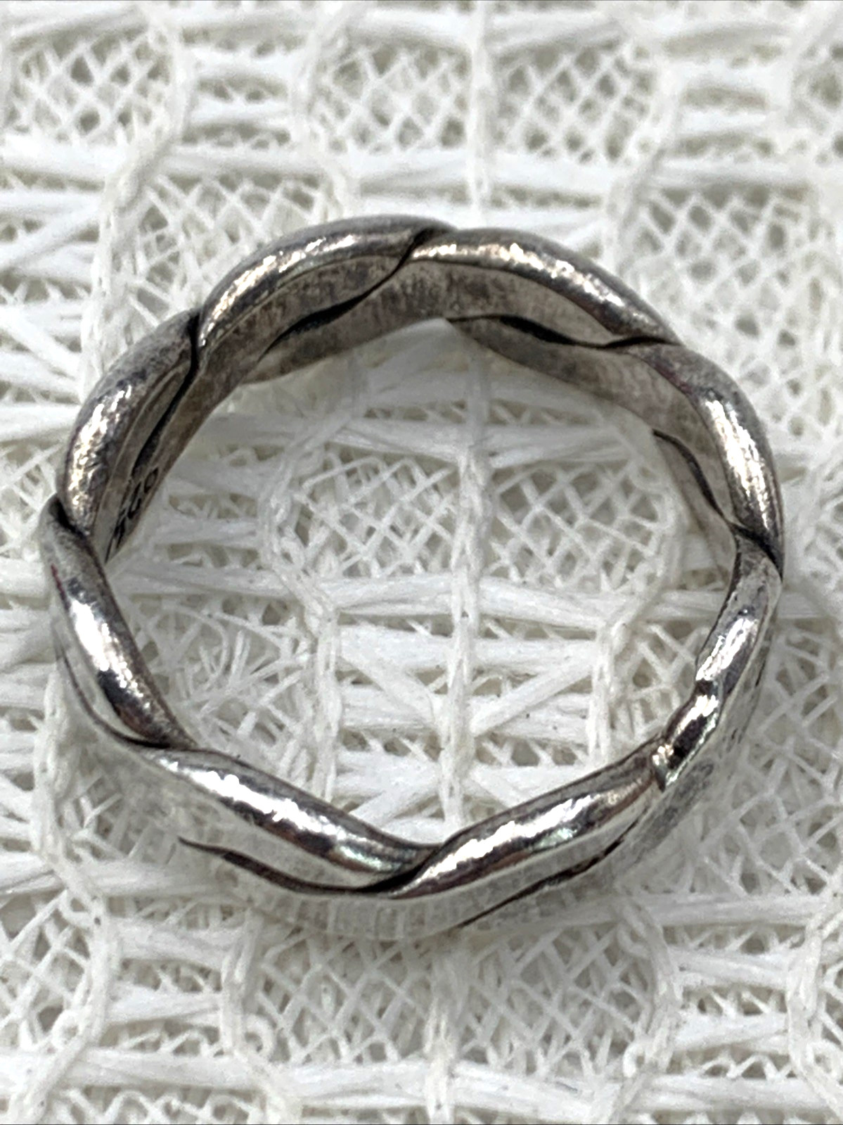Sterling Silver Minimalist Braided Band Style Ring Size 7.75 5g