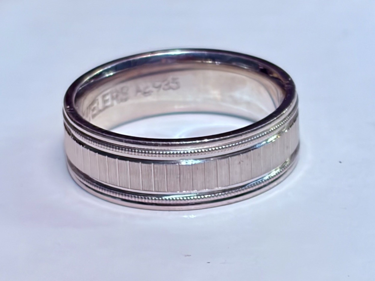 935 argentium silver Satin Finished Band 7mm Size 10
