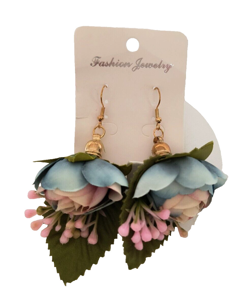 New Fashion Earrings for Pierced Ears Hook Style Polyester Multicolor Flowers