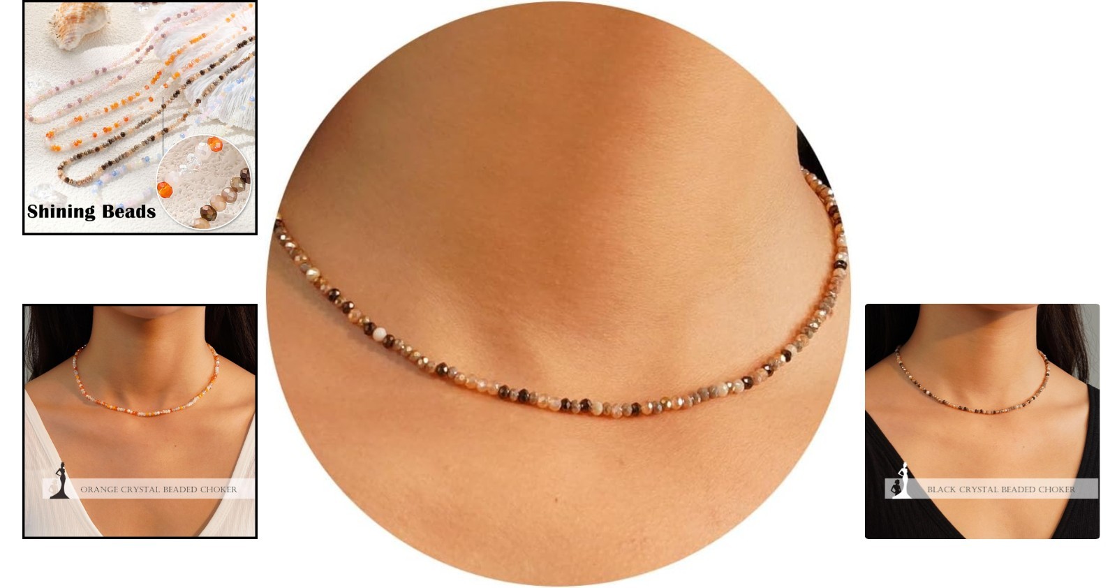 Handmade Colorful Crystal Beaded Choker Necklace – Dainty & Unique Jewelry