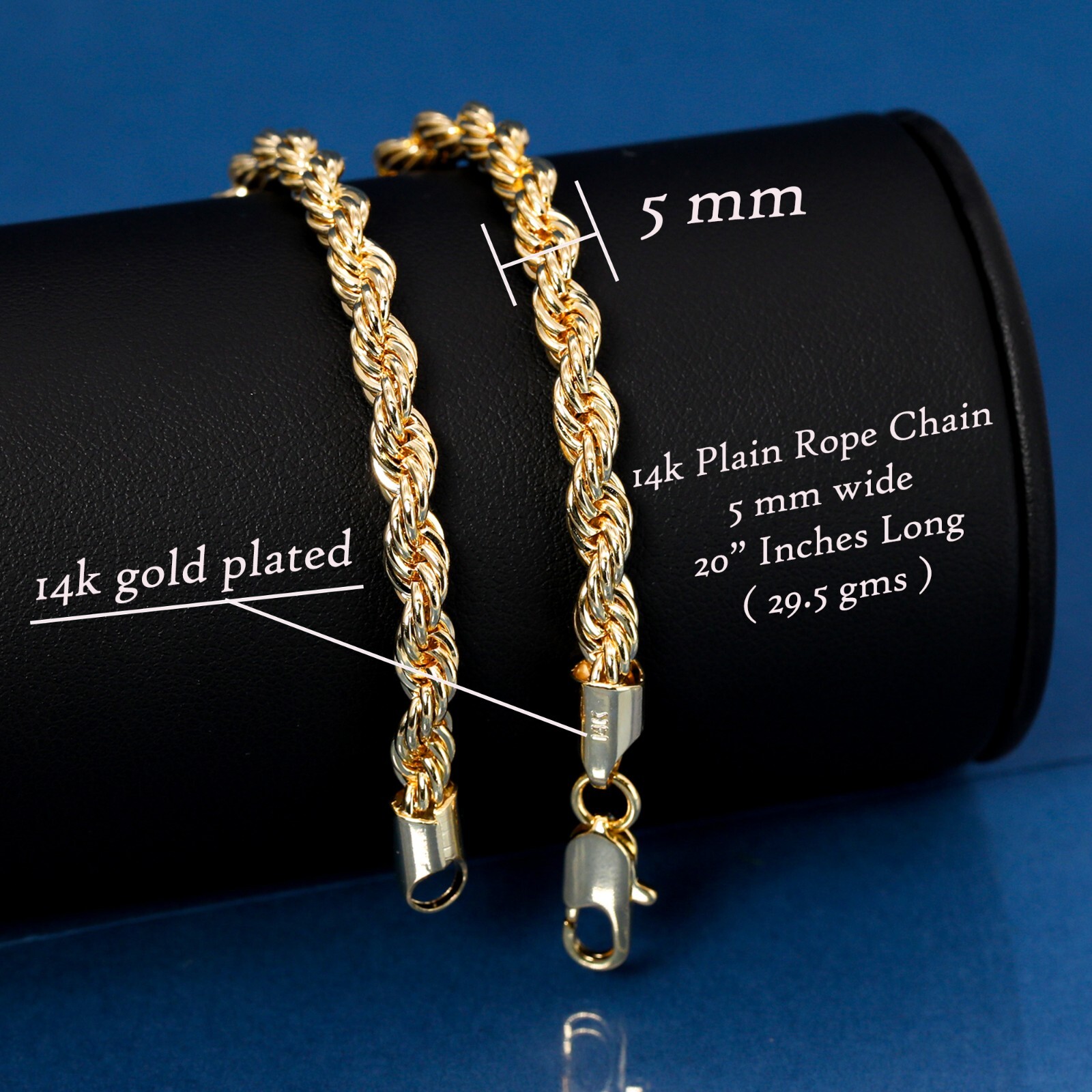Jesus Cross Pendant Crucifix Nugget Brass 14k Gold Plated 20″ Rope Choker Chain