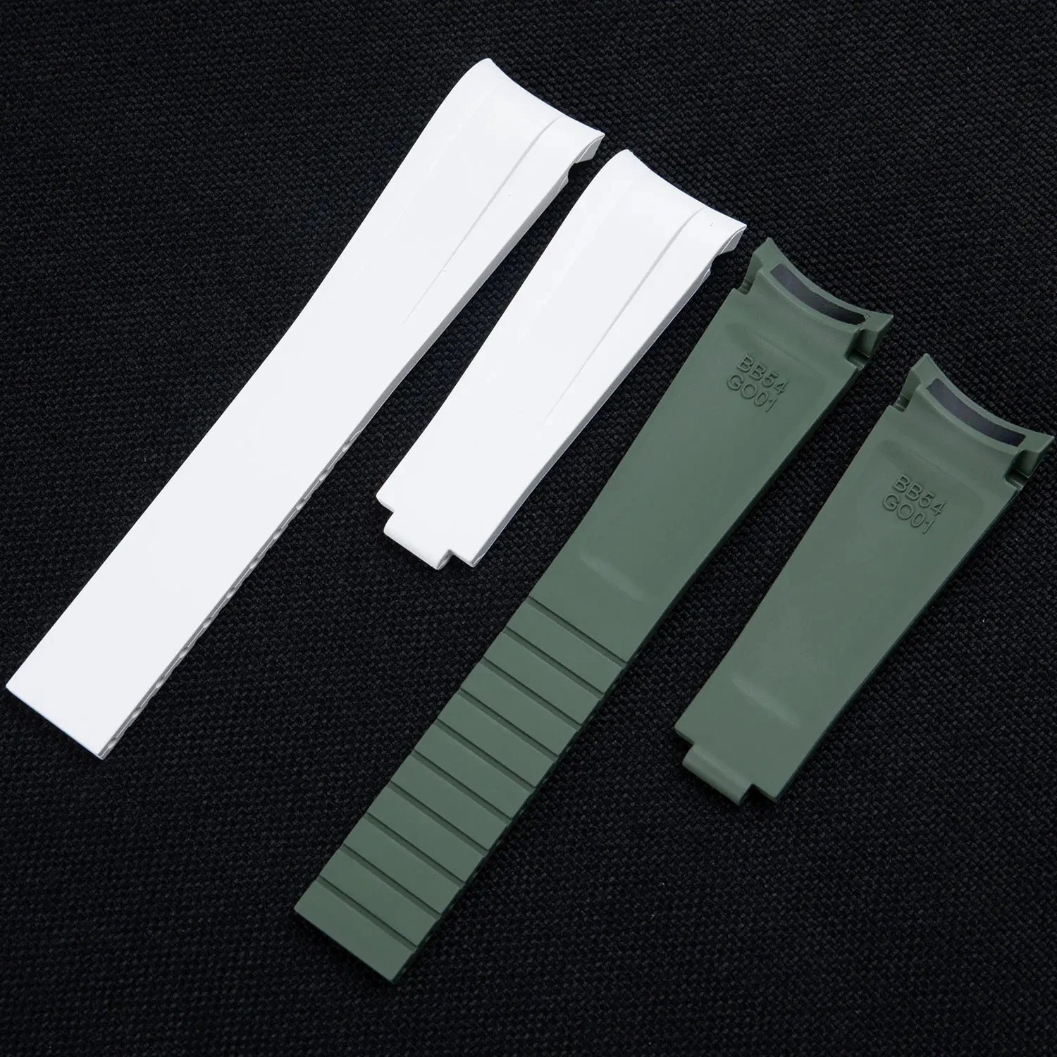 20 22mm FKM Rubber Watch Strap Fits Tudor Black Bay BB 39mm 41mm 39mm