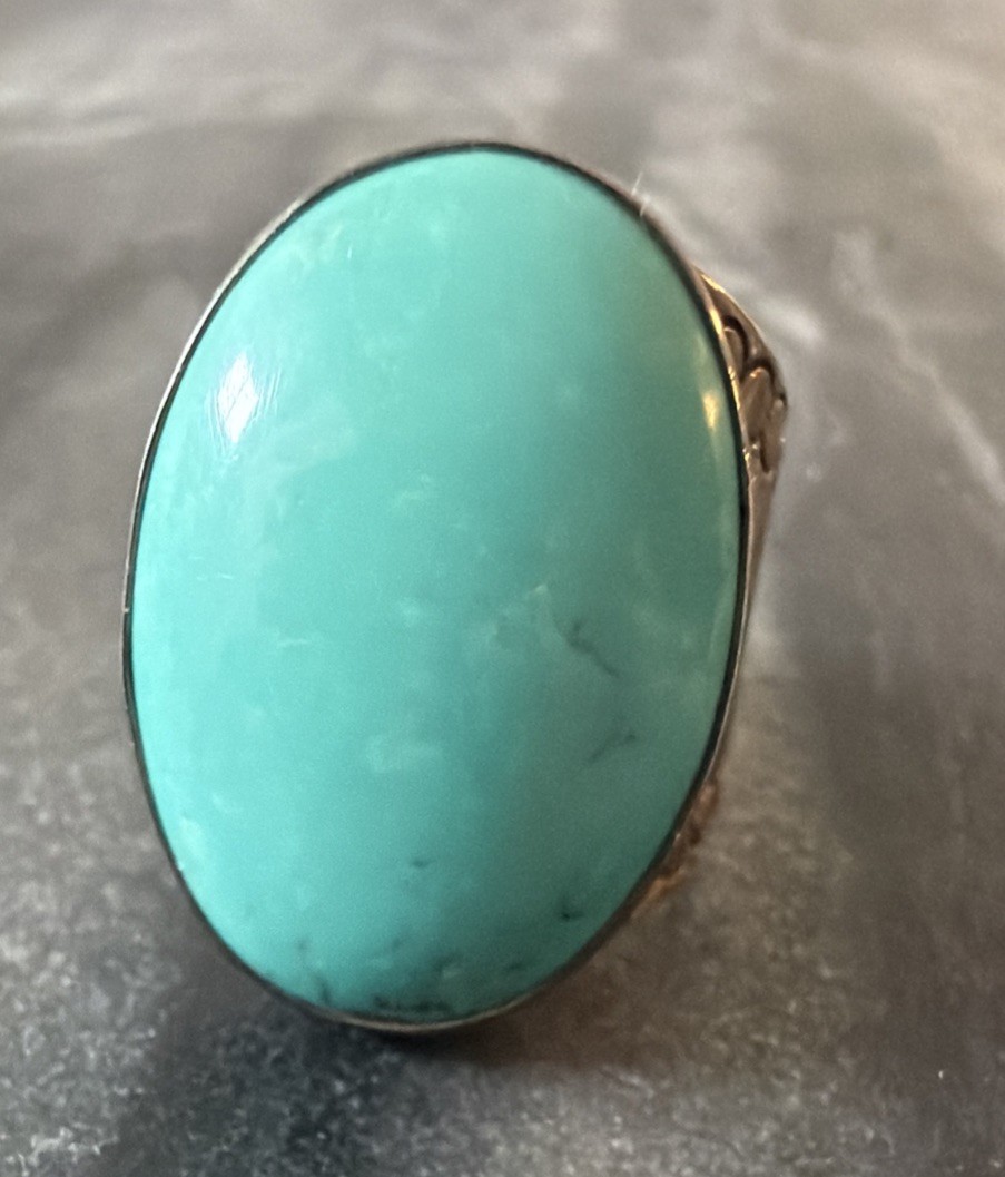 Jay King DTR Sterling Silver 925 Turquoise Desert Rose Mine Finds Sz 5.75-6 Ring