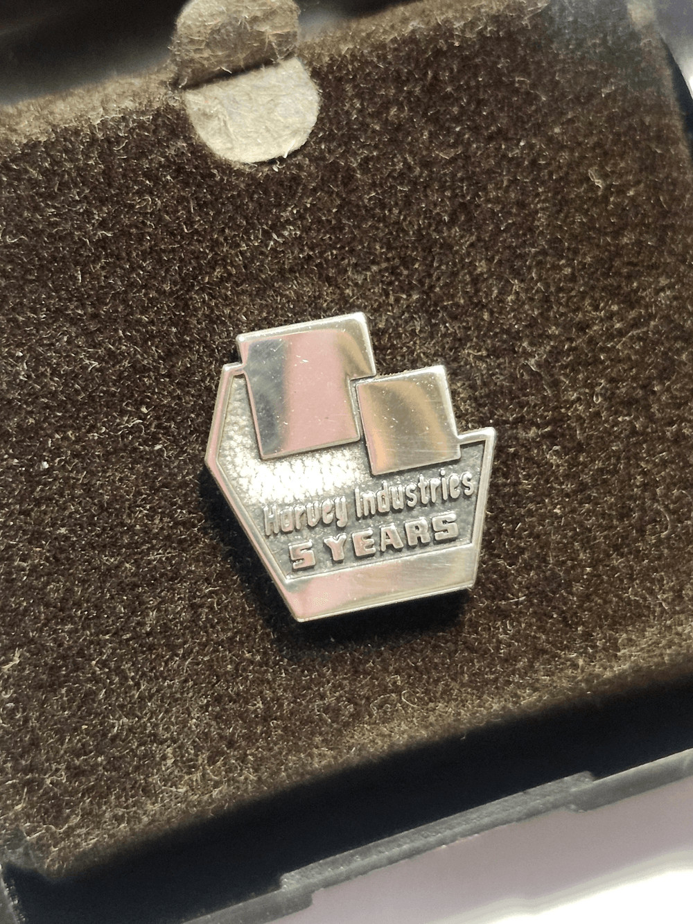 Sterling Silver Harvey Industries 5 Years Lapel Pin Vintage