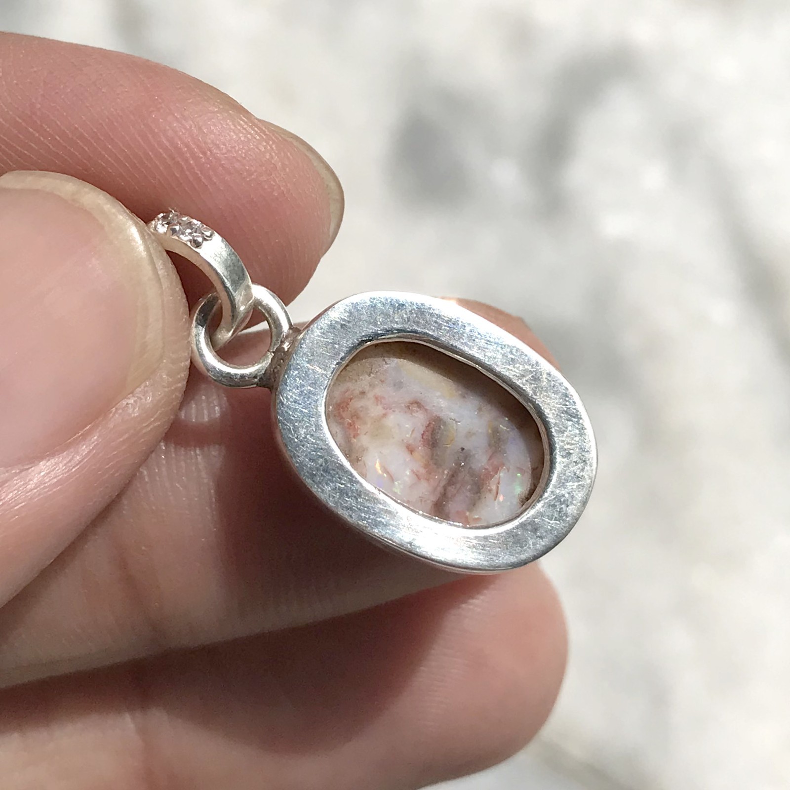 Natural Australian Multi Opal 925 Solid Sterling Silver Pendant Stone Size 17×13