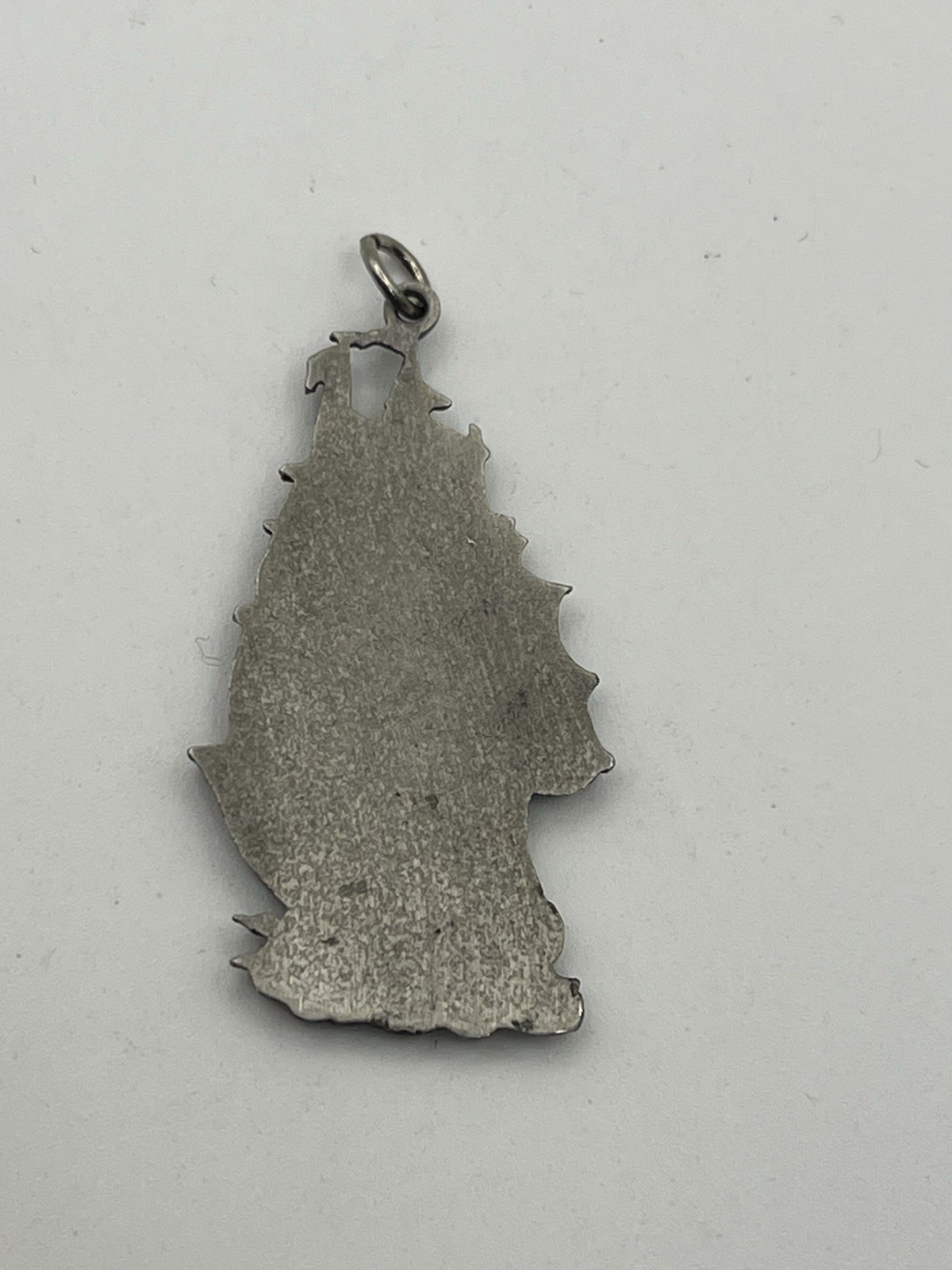 Tall pirate ship silver tone nautical sail boat pendant for necklace vintage