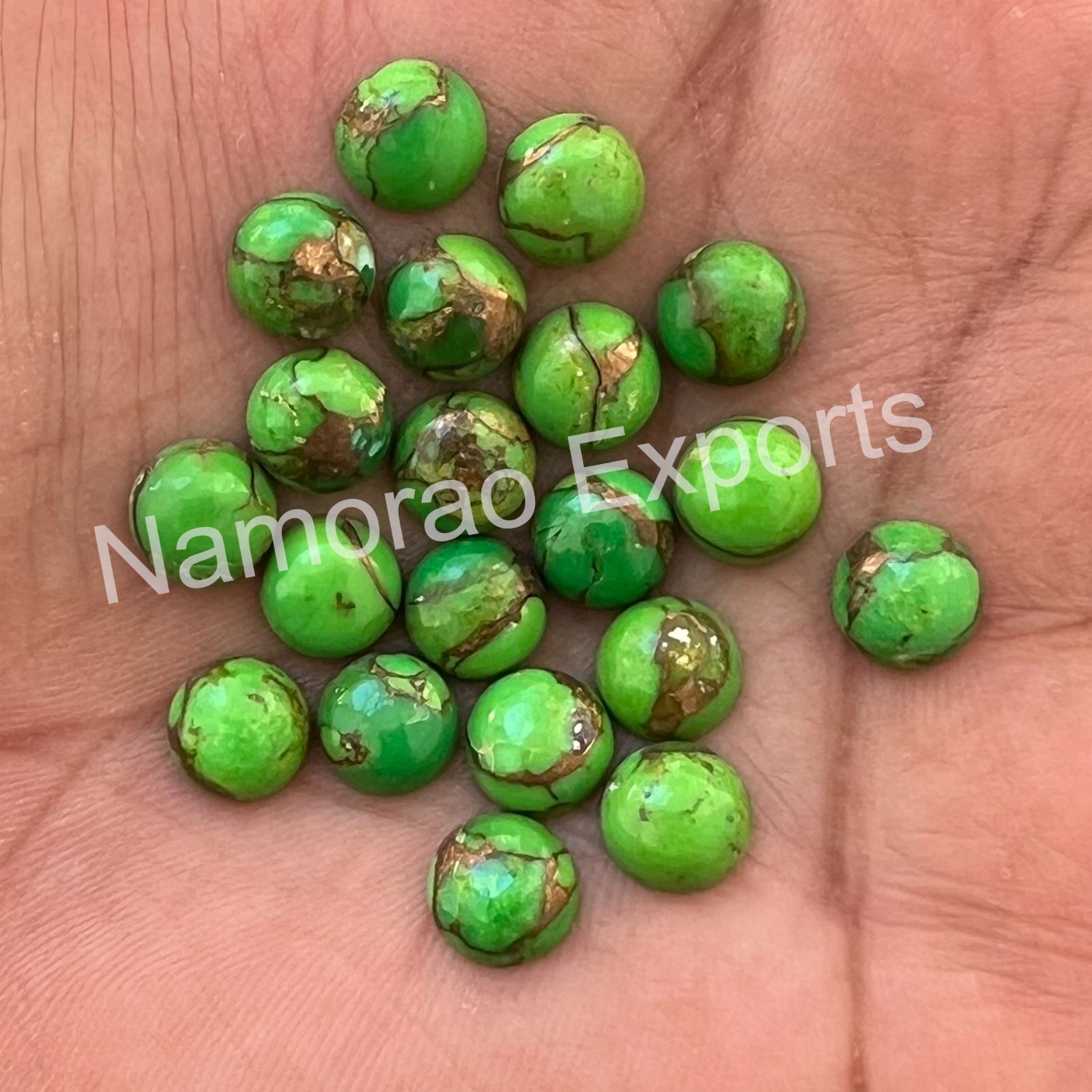 Green Copper Turquoise Round 6×6 mm to 20×20 mm Cabochon Loose Gemstone