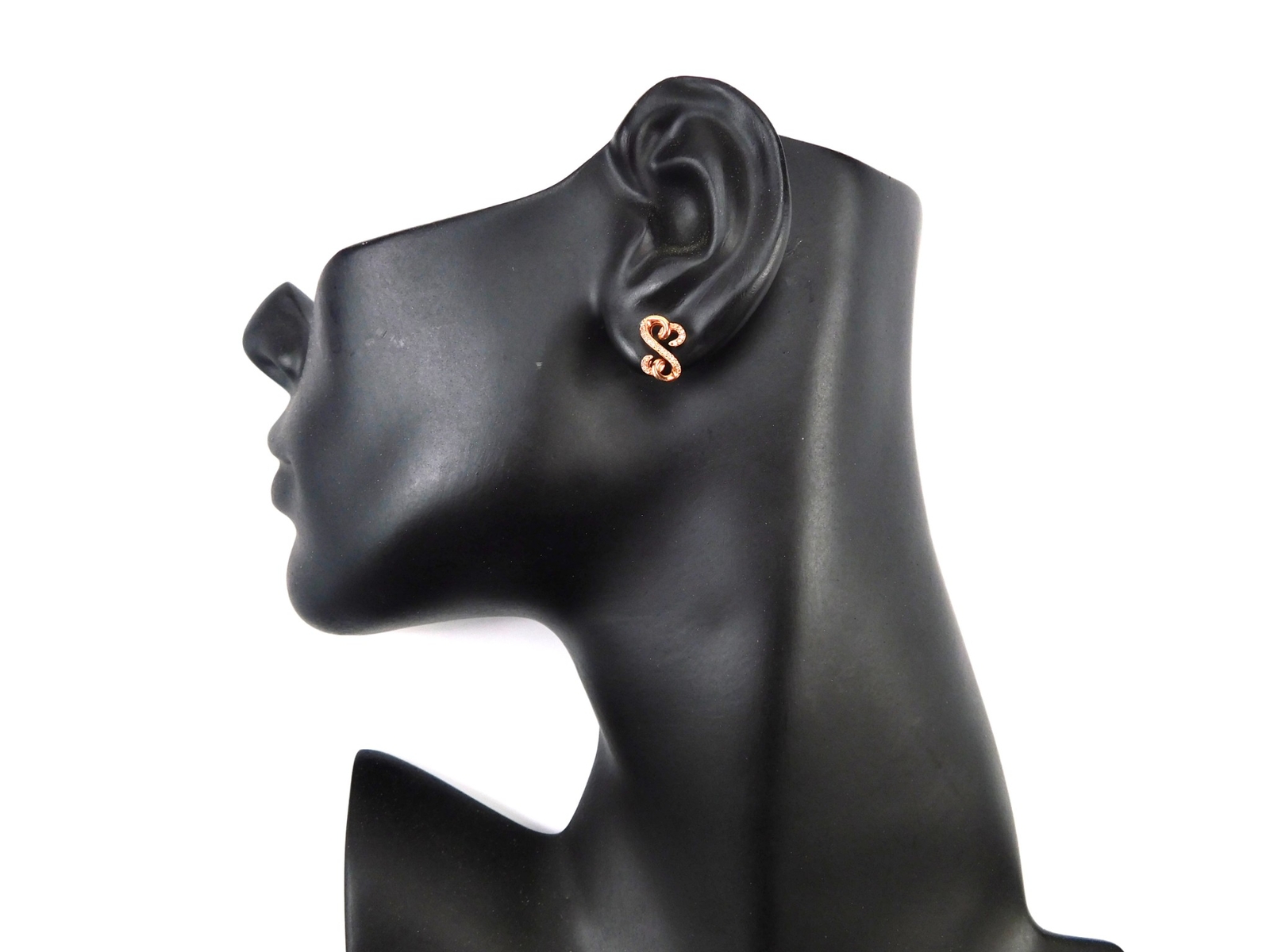 Beautiful 10K Rose Gold Diamond Designer’s Marked Stud Earrings Jewelry