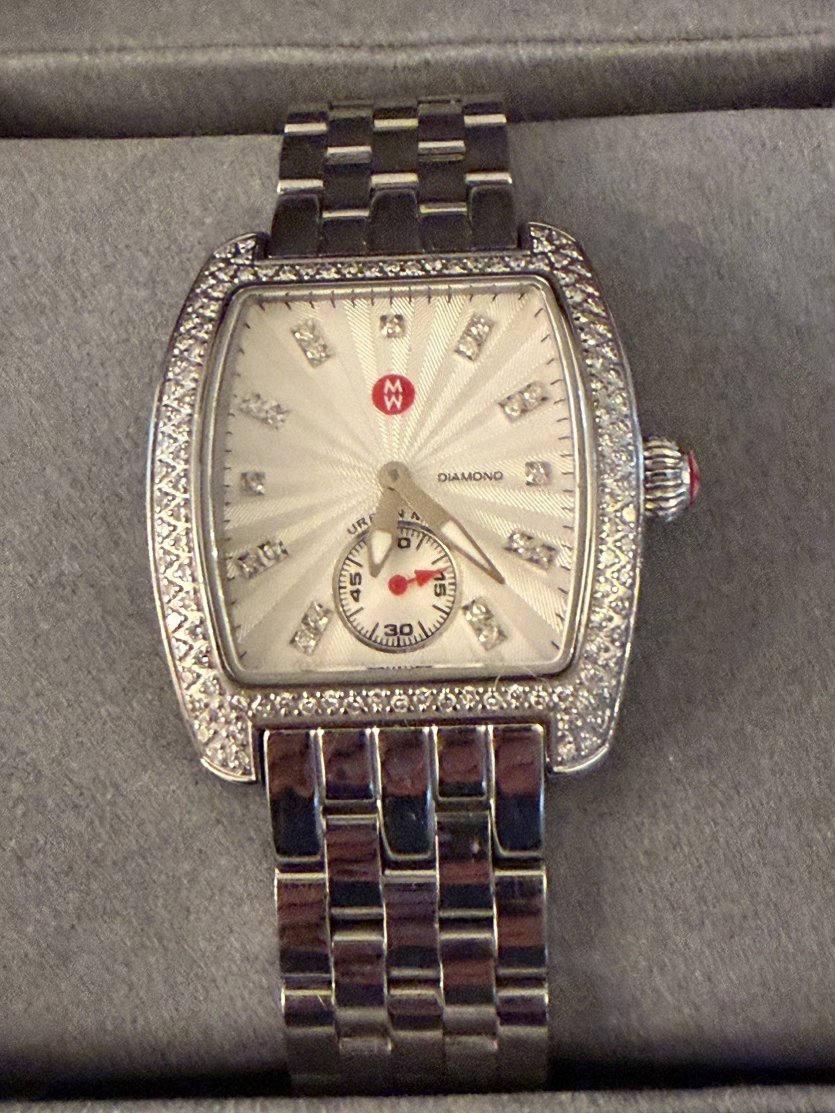 Michele Deco Diamond Chronograph MW02A01A2942 Diamond Bezel Swiss Women’s Watch