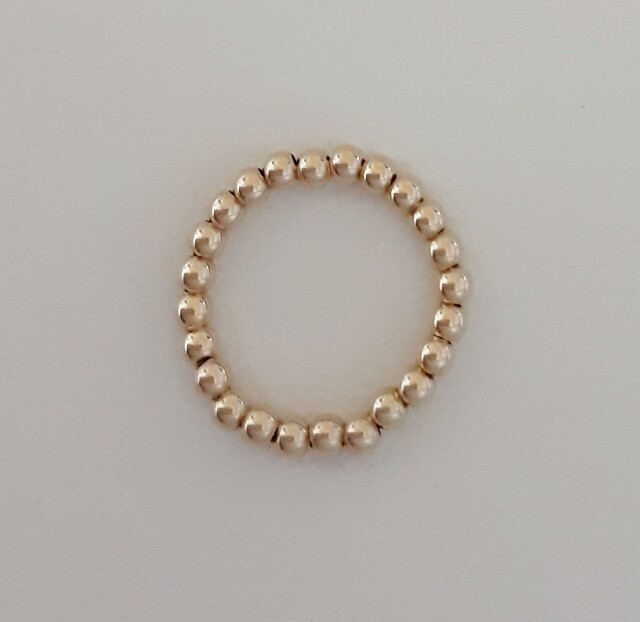 14 Karat Gold Filled Bead Stretch Stacking Ring – All Sizes Available