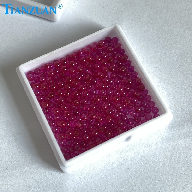 Lab-Crown Round Ruby Ball Gemstones | Multi-Size Loose Beads for Jewelry Making