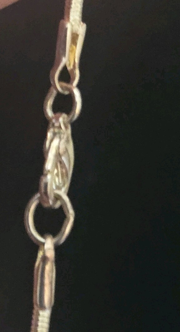 Vintage Necklace Curved 3″ Bar Small Pavé-set Stones on Rope Chain • Silver Tone