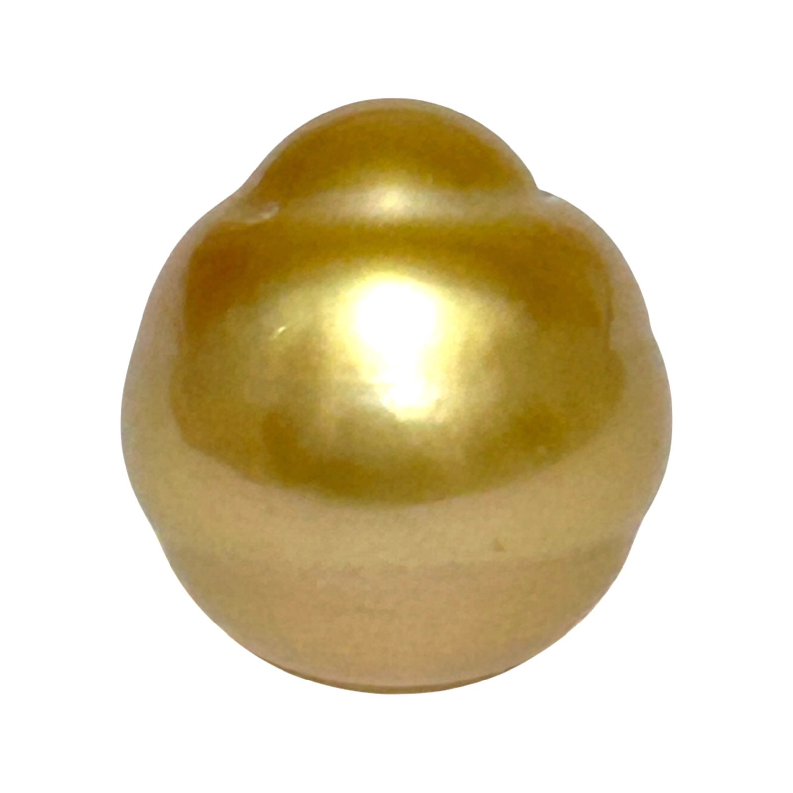 Giant 20.5 Carat 14 x 15.2mm Deep Gold Baroque Philippines South Sea Pearl Loose