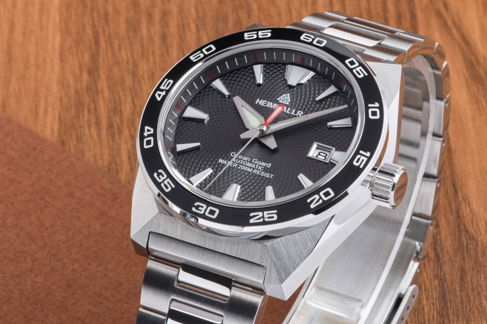 Heimdallr Ocean Guard Geometric Dial NH35 200M Automatic Dive Watch 43mm C3 316L