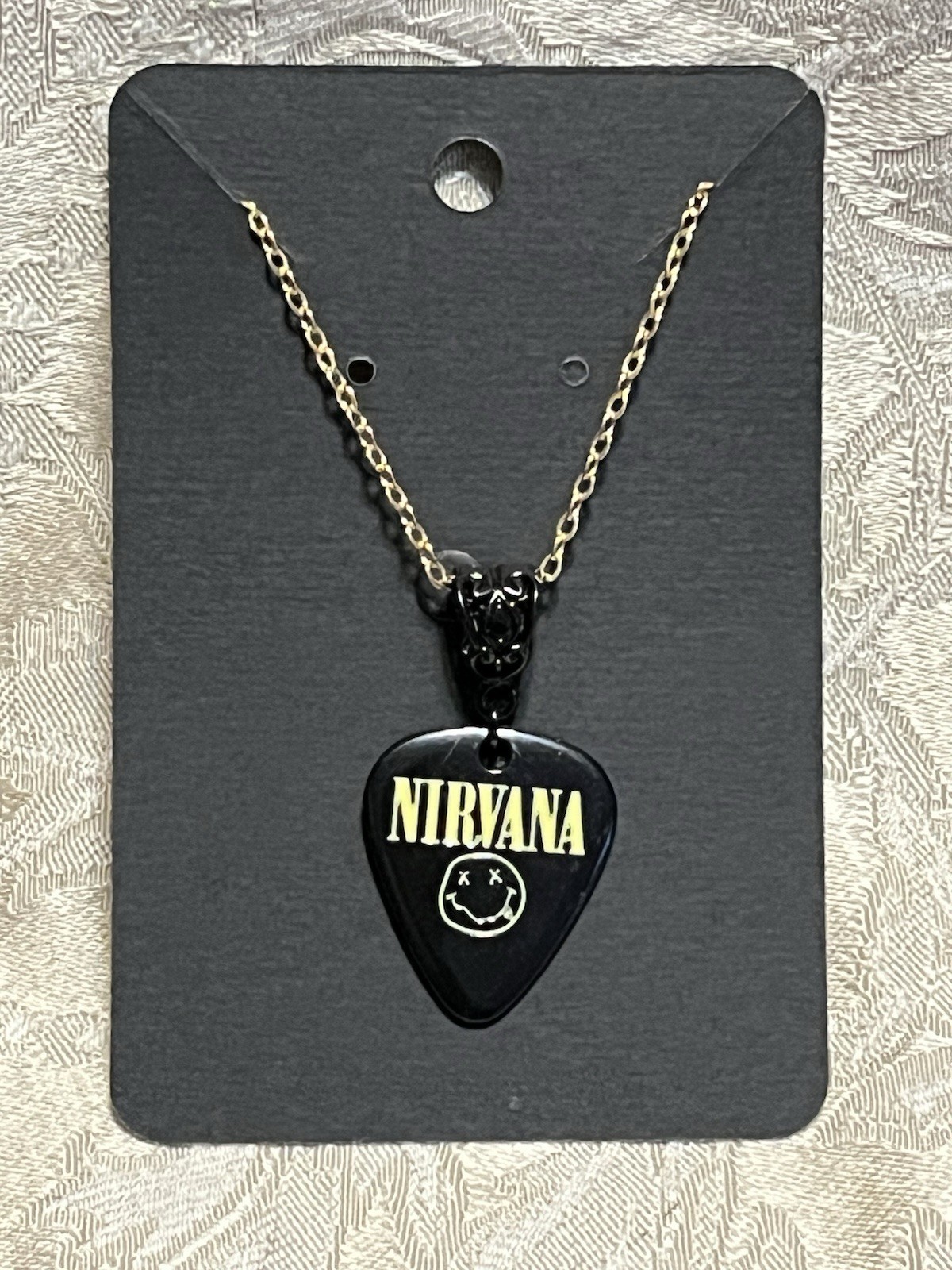 Rock Band Nirvana Black Pendant Gold Necklace Fashion Festival Jewelry