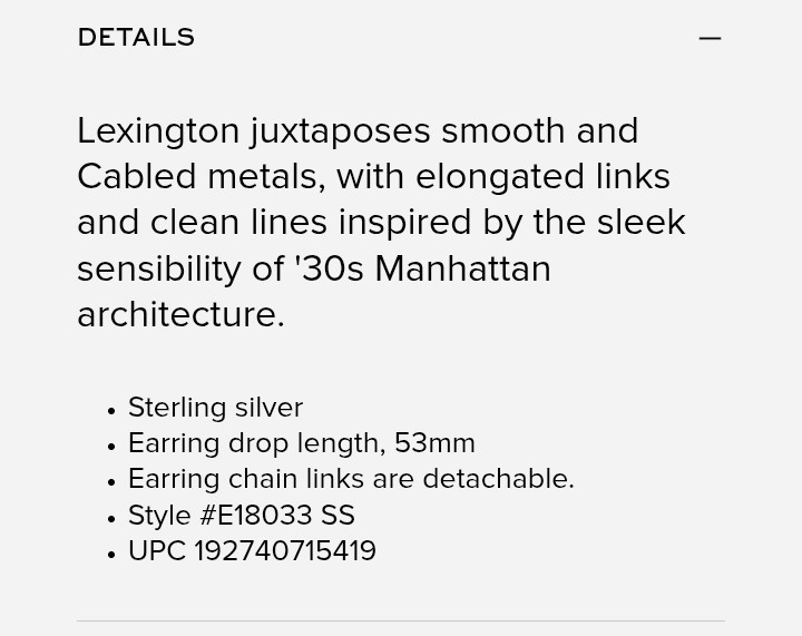 David Yurman Lexington Double Link Drop Earrings 925 Sterling Silver 53mm
