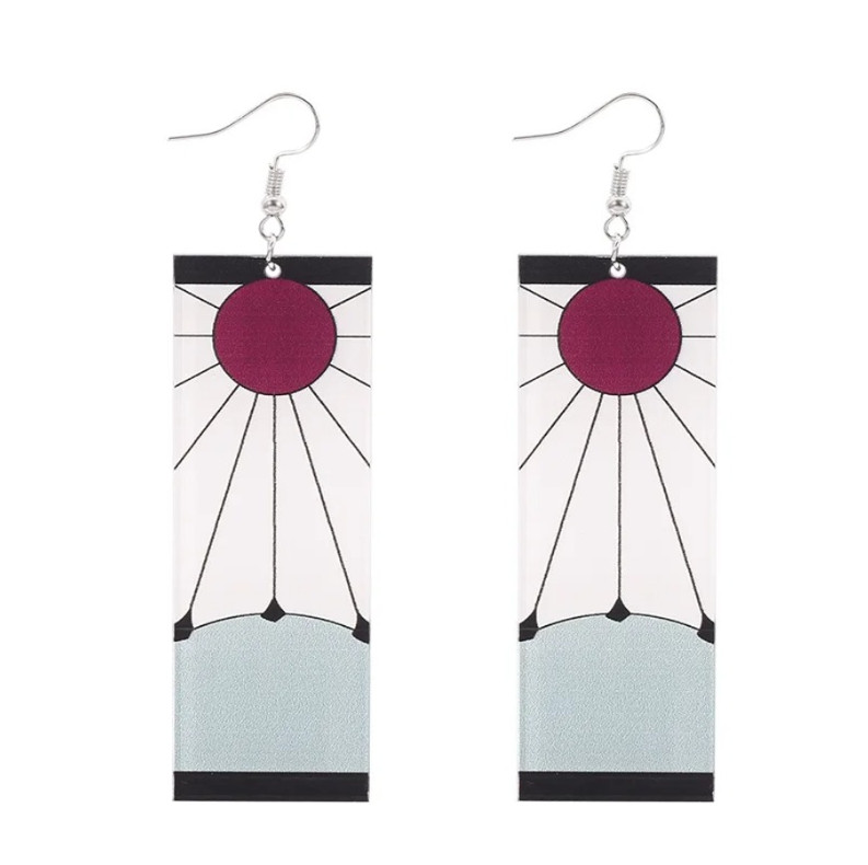 2pcs Anime Demon Slayer Inspired Acrylic Drop Earrings – Stylish Otaku Jewelry