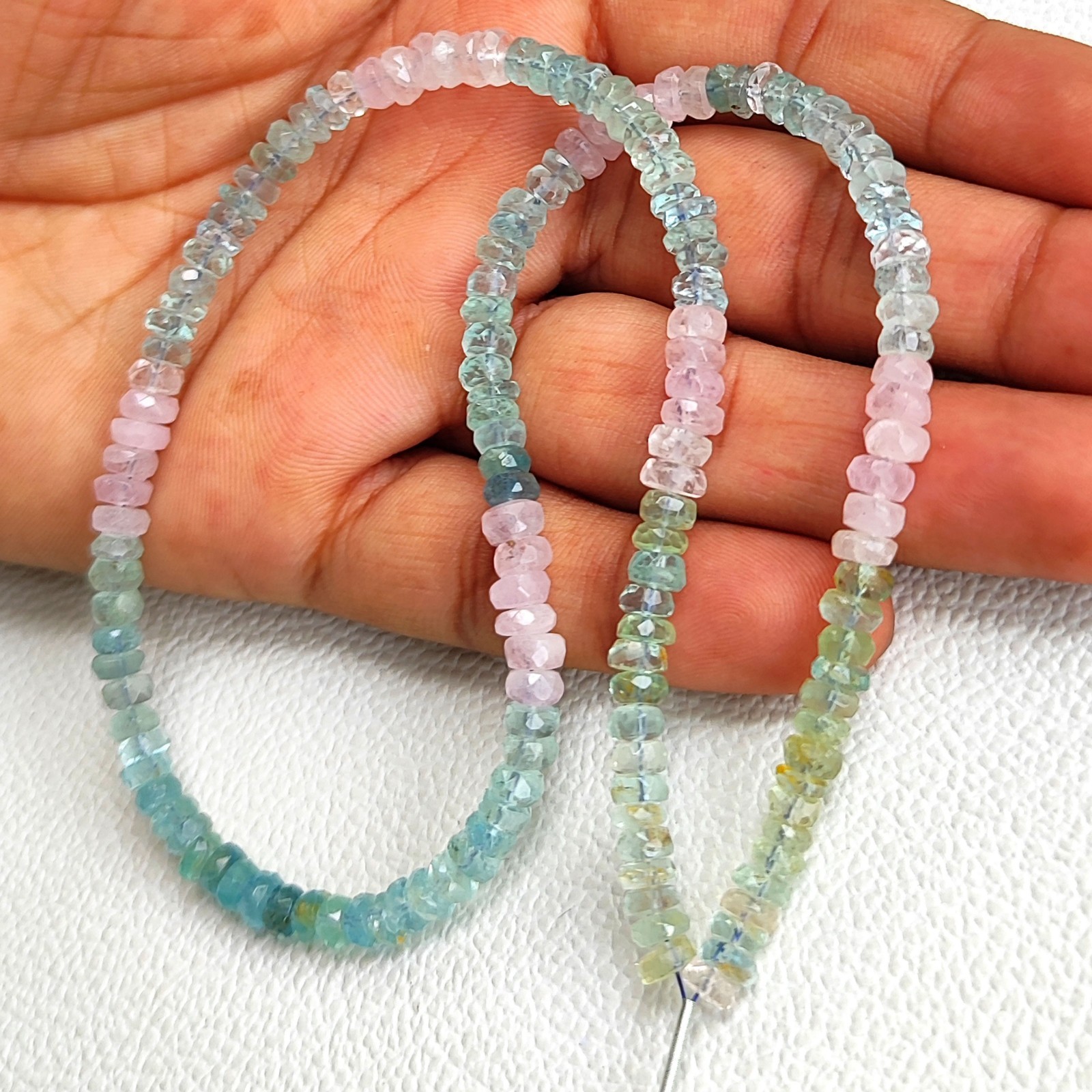 Brazil Multi Beryl 5mm Faceted Rondelle 15.5″ Beads Strand Jewelry Making
