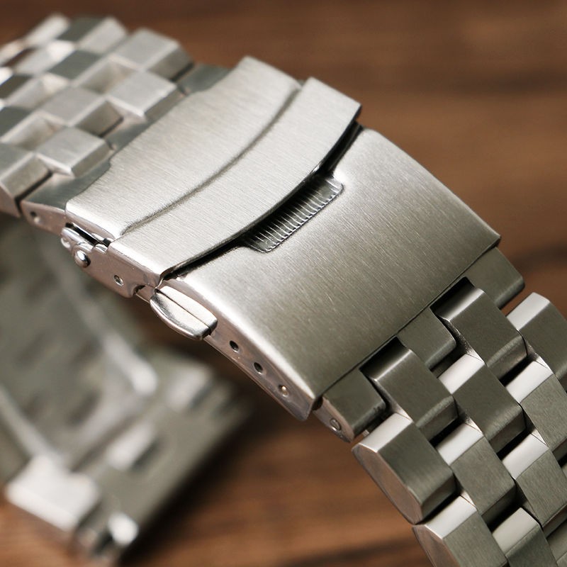 Silver 24mm Width Watch Band Strap Bracelet Link Solid Watchband Replacement xx