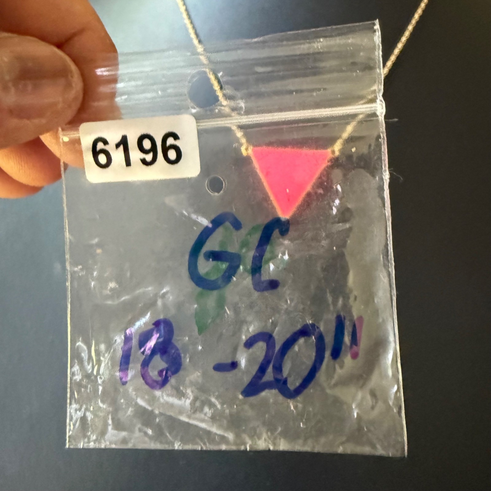 GC Necklace Enamel Pink Triangle Pendant Barbiecore Gold Tone 18 to 20 inches