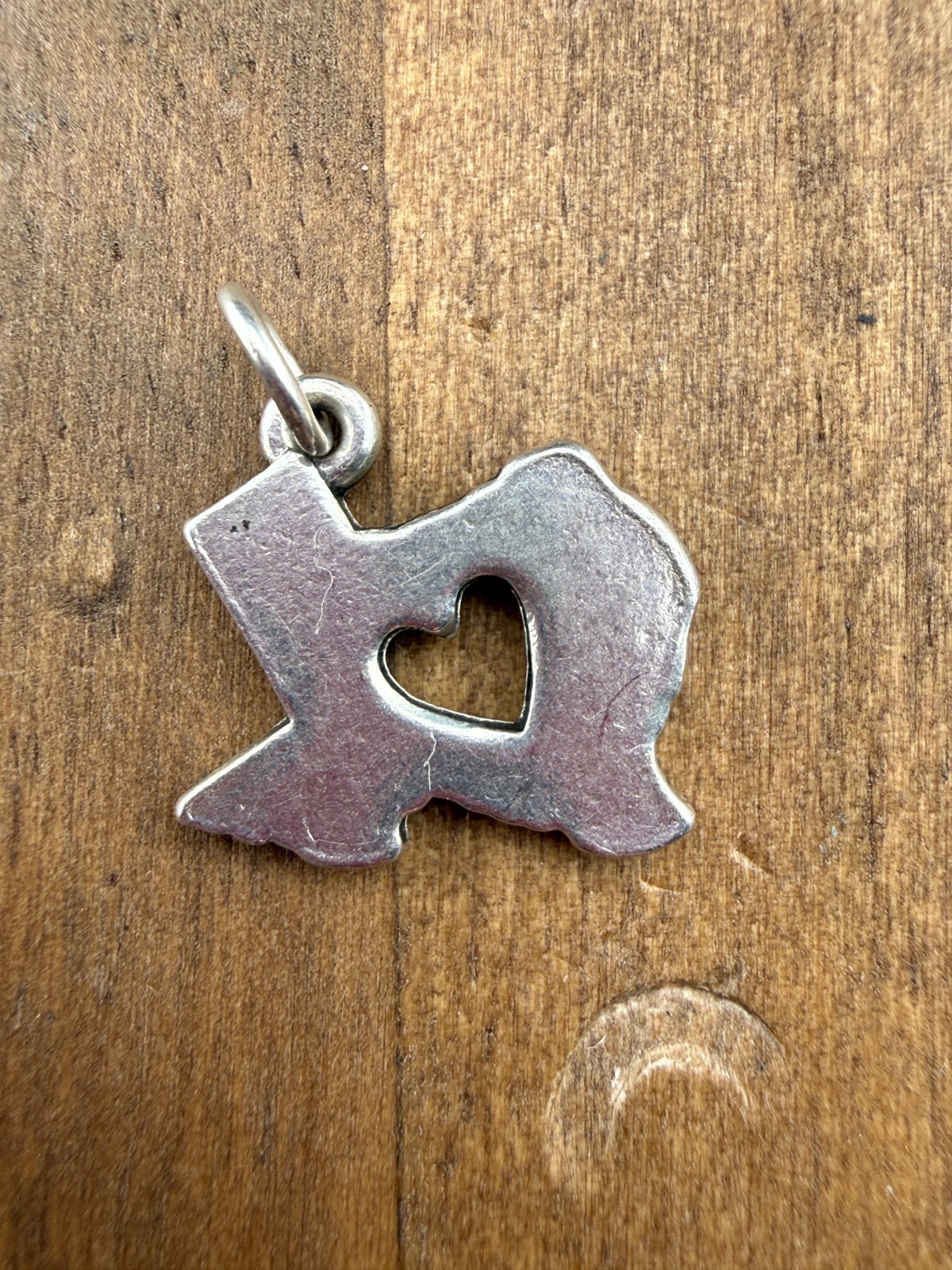 James Avery Deep in the Heart of Texas Charm Sterling Silver Cut Loop Faded Mark