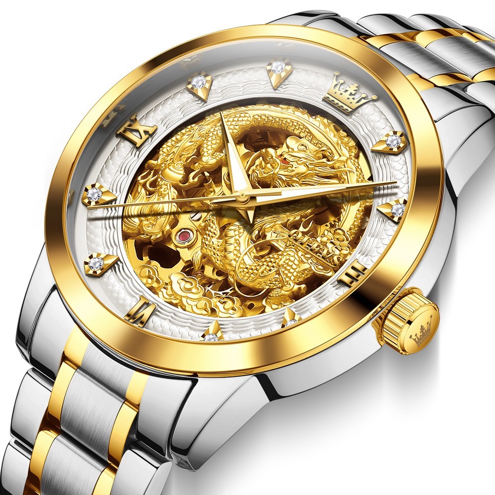 OLEVS 7027 High Quality Automatic Dragon Luminous Business Mechanical Wristwatch