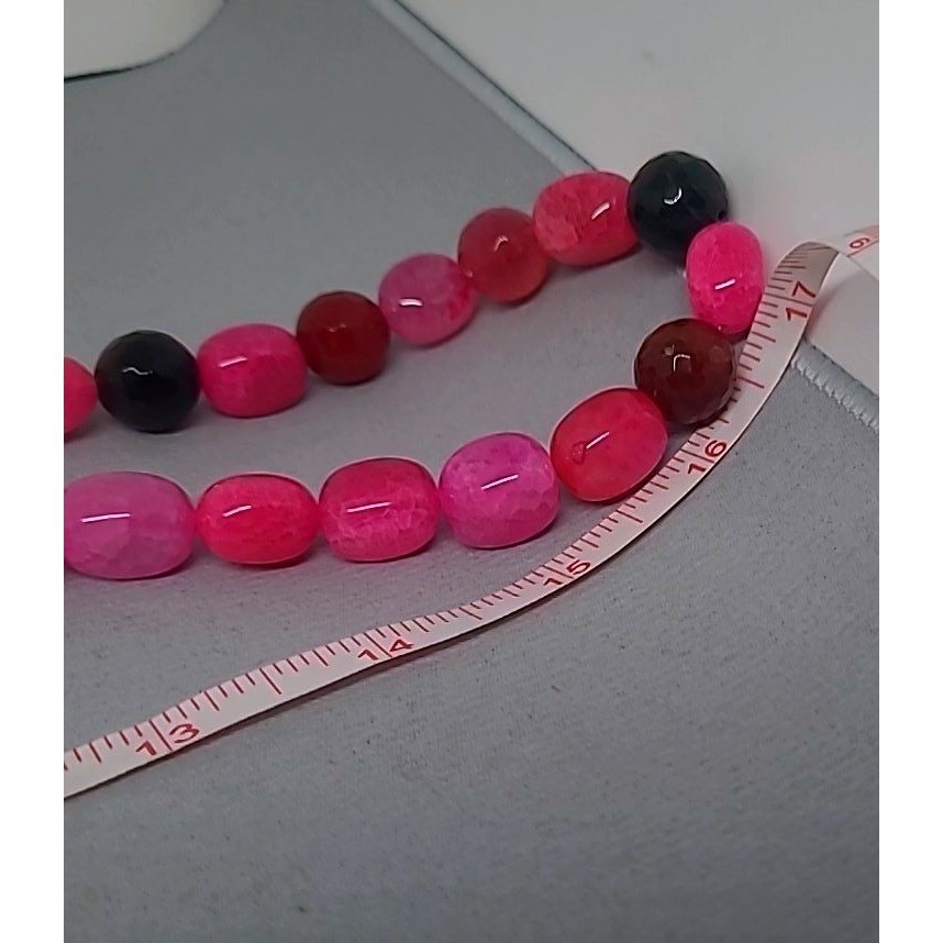Jay King Necklace Pink Passion Feldspar Beaded Gemstone Strand Mine Finds 34″