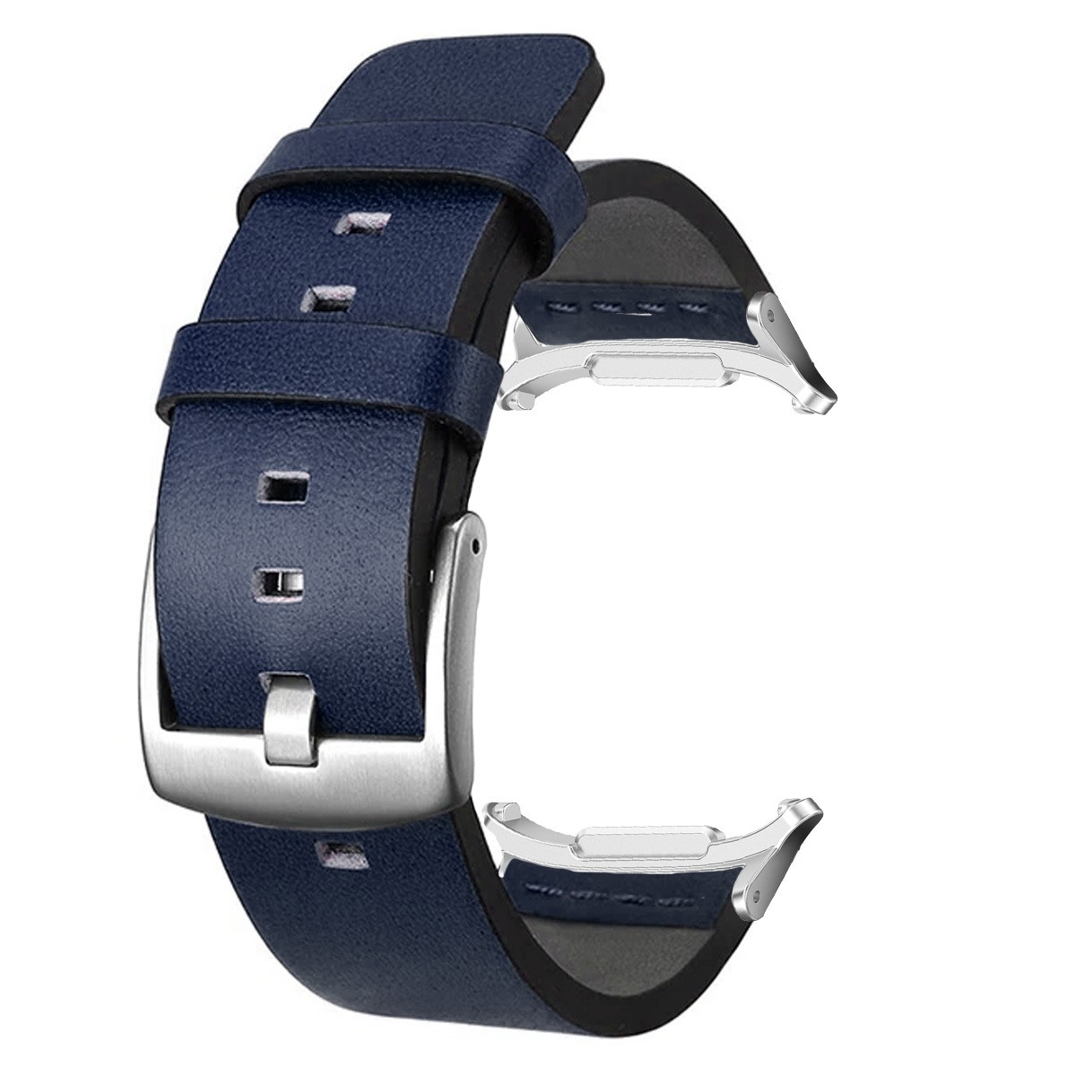 Leather Solid Watch Band with Metal Connectors for Samsung Galaxy Ultra 22mm