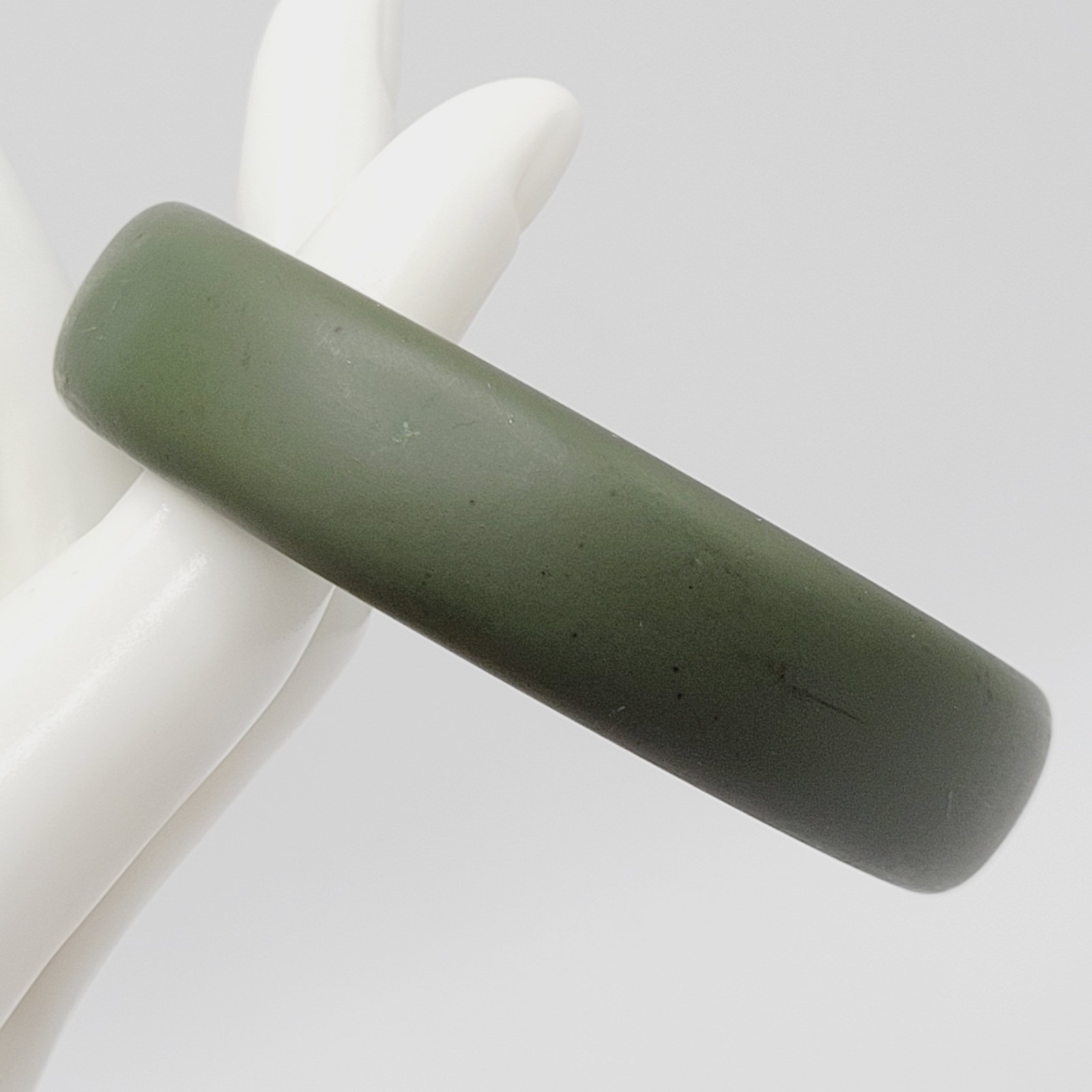 Olive Moss Army Green Color Smooth Matte Resin Fall Color Bangle Bracelet 8 Inch