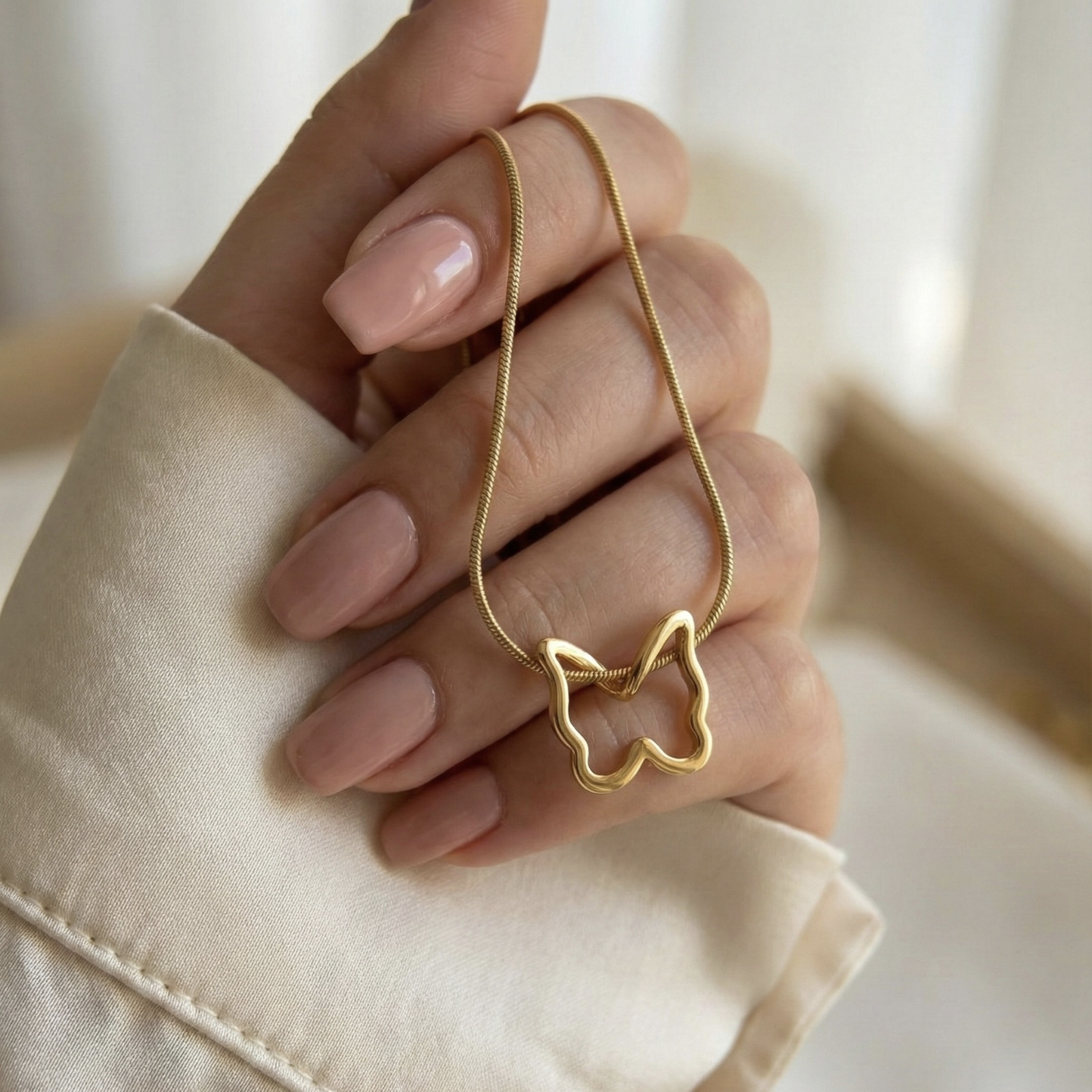 Anti Tarnish Necklace, 18K Gold Plated, Stainless Steel Jewellery, Gift for Her