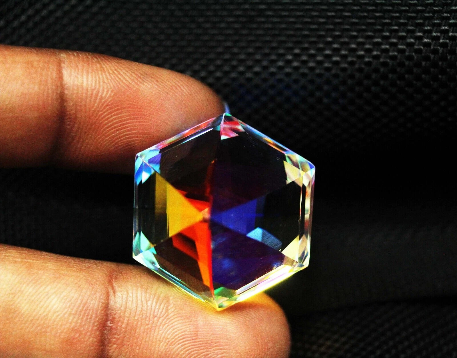 50.5 CT+ Rainbow Color Hexagon Cut Natural Mystic Topaz Certified Loose Gemstone