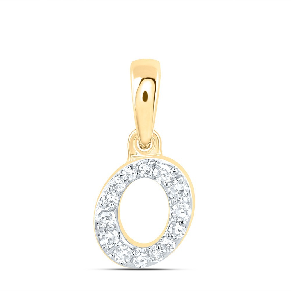 0.06CTW Natural Diamond 0.27g 10k Yellow Gold Initial “O” Pendant Letter Charm