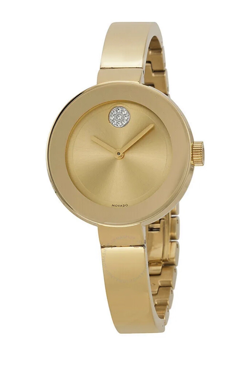Brand New Movado Bold Gold Tone Stainless Steel Bangle Ladies Watch 3600201