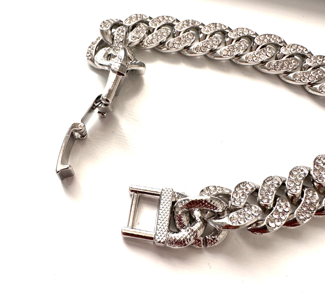 Male and Female both Full Paved Cuban chain Bracelet