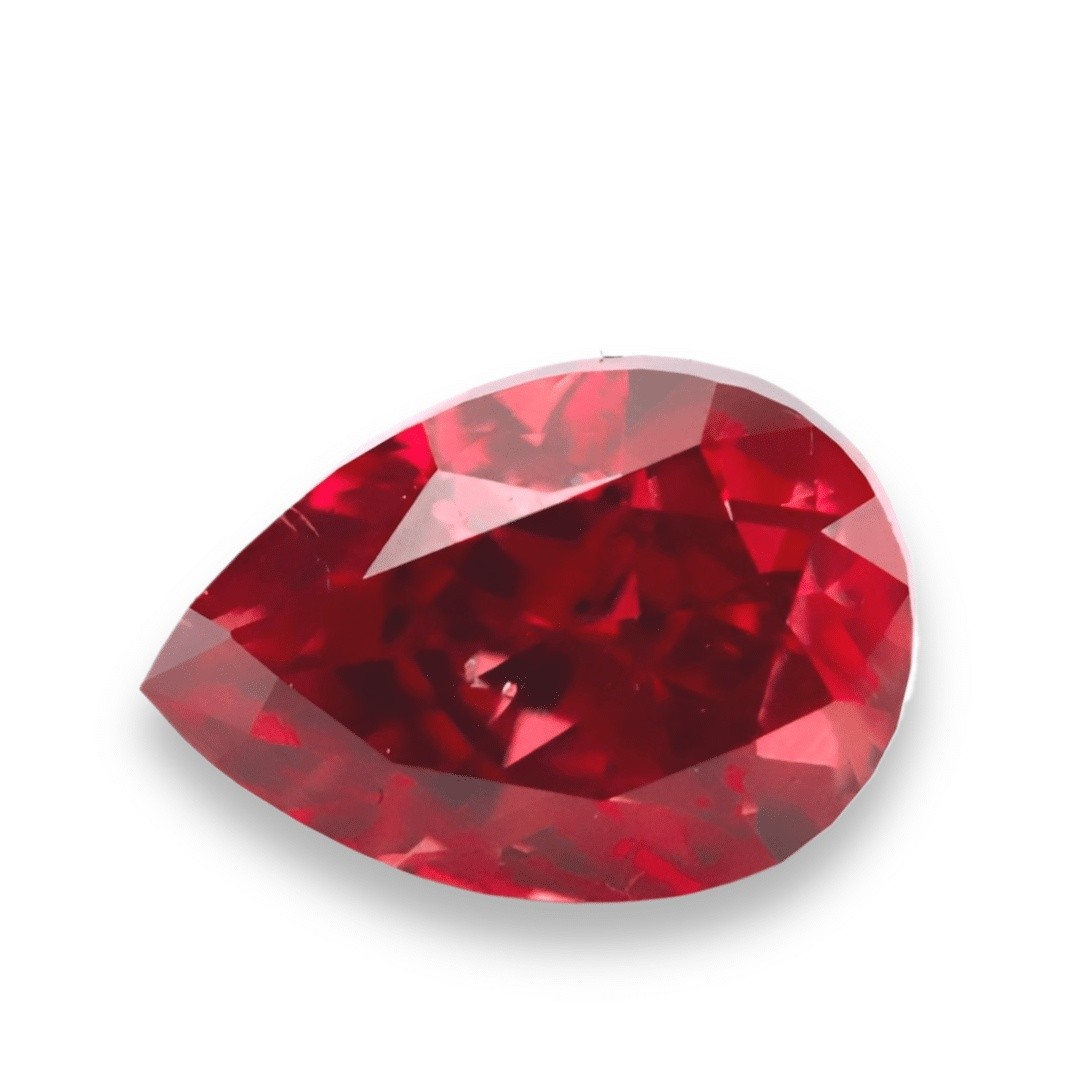 0.09ct Pear Mod Brilliant Fancy Deep Brown-Pink Diamond Red GIA Certified