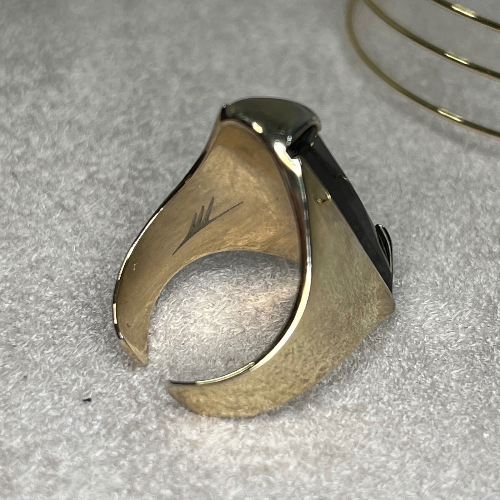 Thierry Mugler Alien Jewelry Set Gold Tone Cuff Bracelet Teardrop Necklace Ring