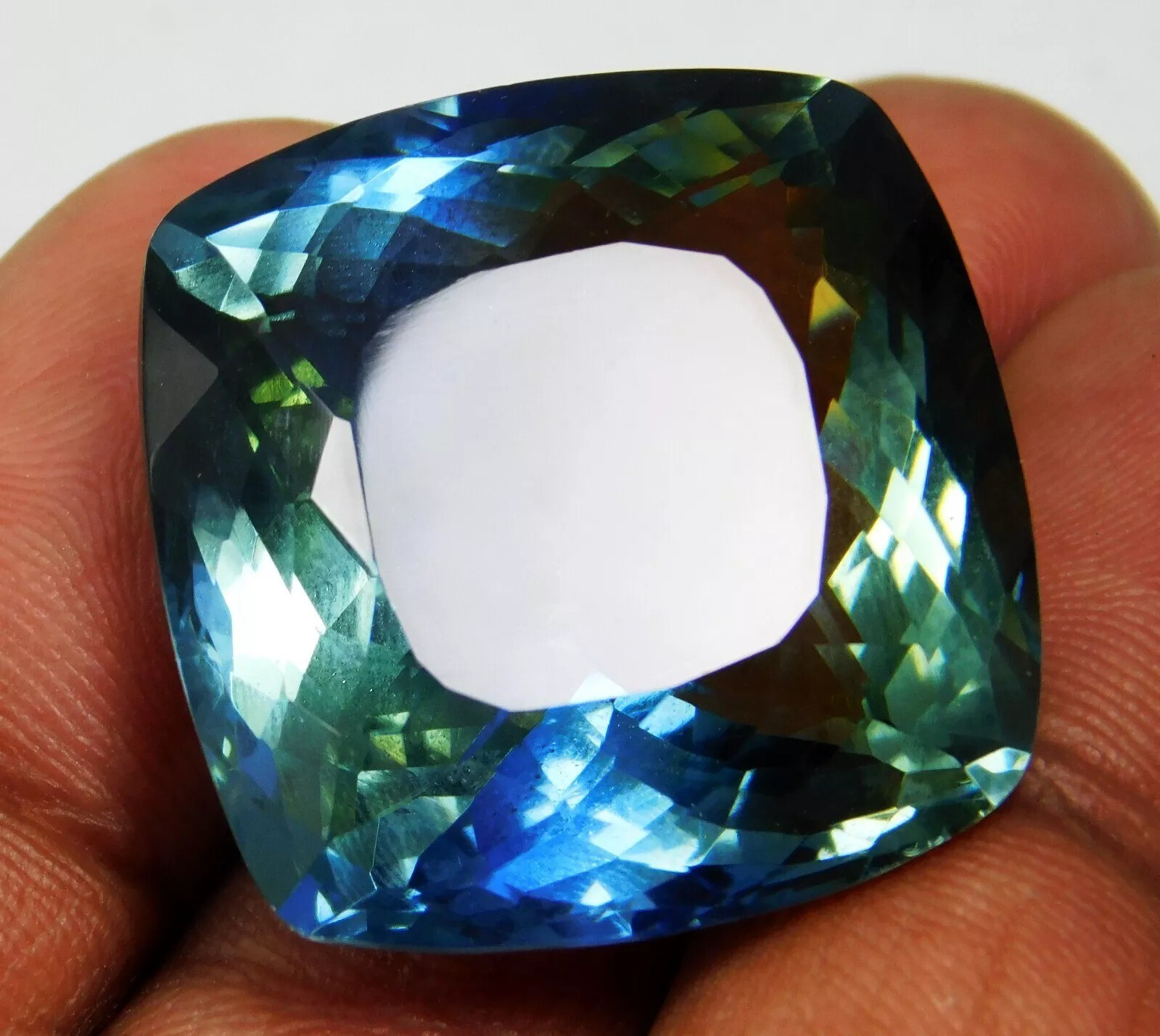 Tourmaline Bi-Color Cushion Cut Natural 58-60 Ct Loose EGL Certified Gemstone
