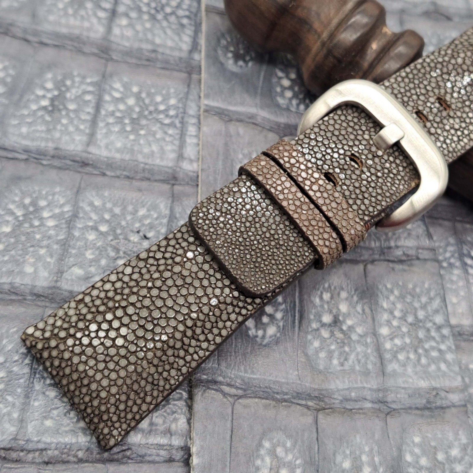 28mm/24mm Stingray Leather Watch Band Bespoke Exotic Leather Minimalist Design