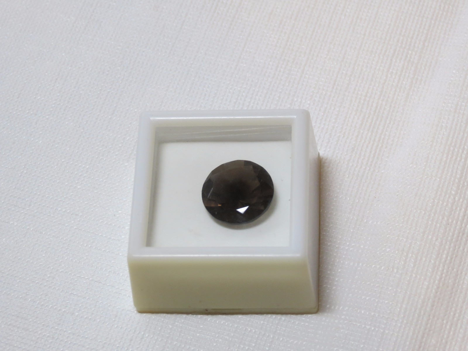 Q5R012 APPROX 10.0CT 16MM RD round smoky quartz stone gem loose stone 10 CT NOS