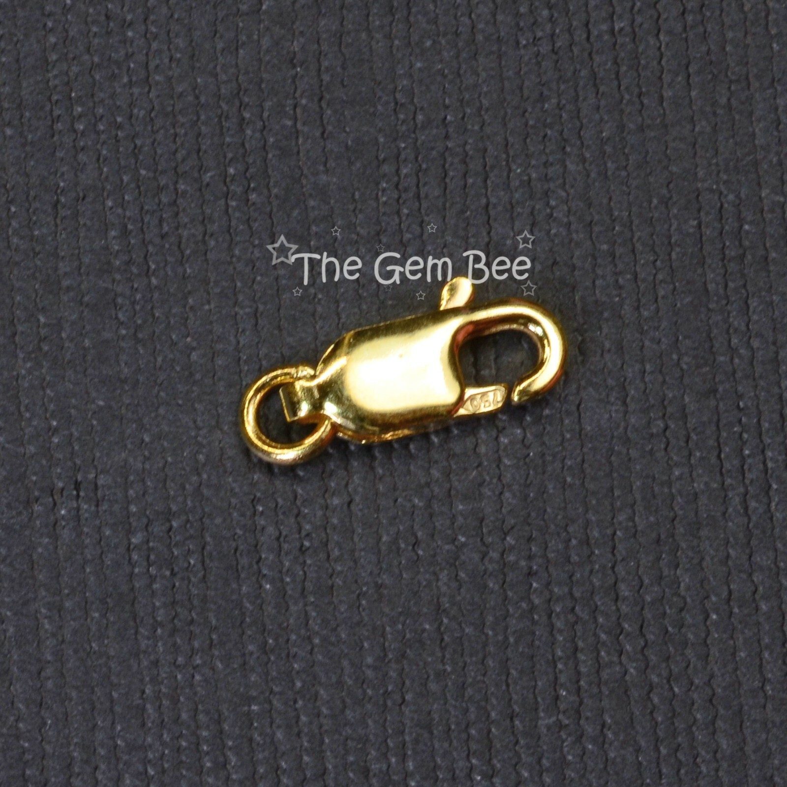 5mmx10.3mm 18k Solid Yellow Gold Lobster Clasp With Open Jump Ring