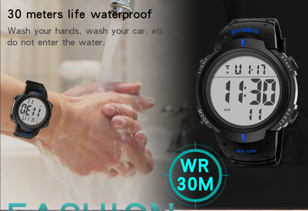 Mens Waterproof Digital Sports Watch LED Screen Large Face Military Watches Gift