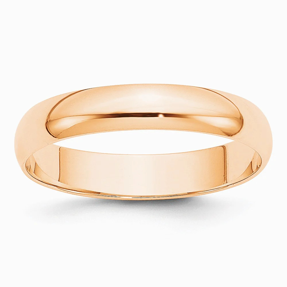 10K Rose Gold 4mm LTW Half Round Band Size 10