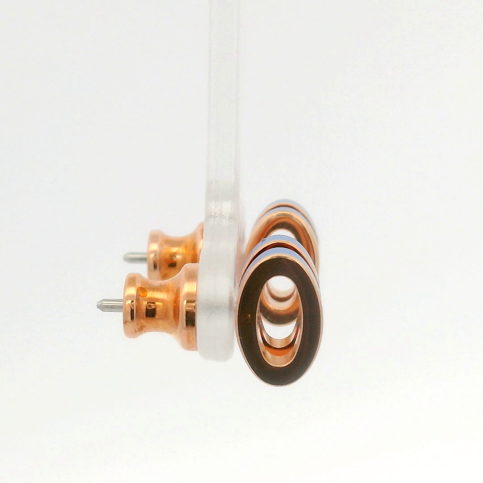 Hermes Mini Pop H Rose Gold Tone & Blue Enamel Earrings
