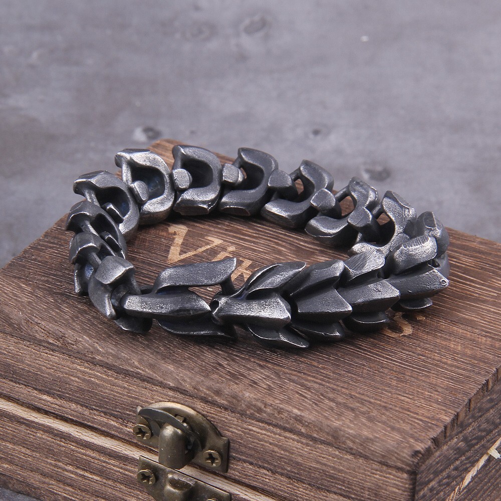 Viking Bracelet Ouroboros Vintage Punk Stainless Steel Fashion Jewelry For Mens