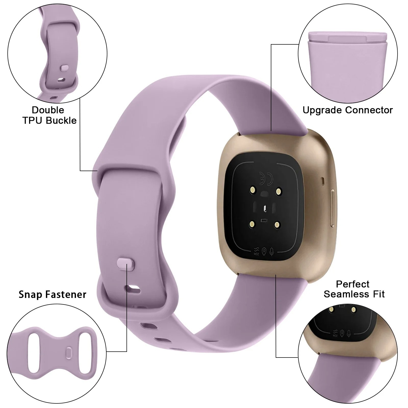 Silicone Replacement Strap Band For Fitbit Versa 4 3 Sense Sense 2 Sport Band
