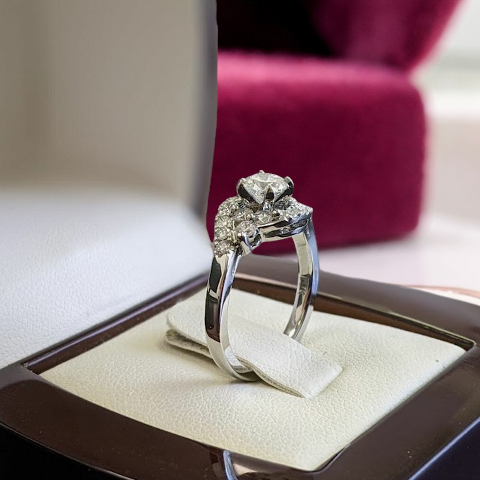 Diamond Engagement Ring 14k White Gold IGI Certified Lab Grown 2.75 Ct Round Cut