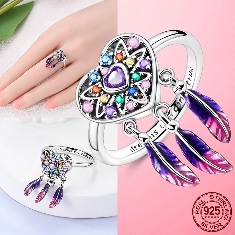 LAZA Original 925 Sterling Silver Dreamy Heart Dream Finger Ring Women Jewelry