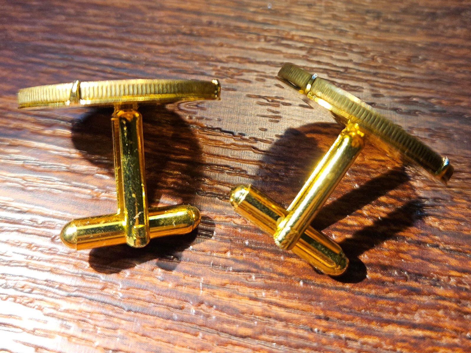 Argentina Radiant Sun Face Rays Vintage Gold Tone Brass Coin Cufflinks +Gift Box