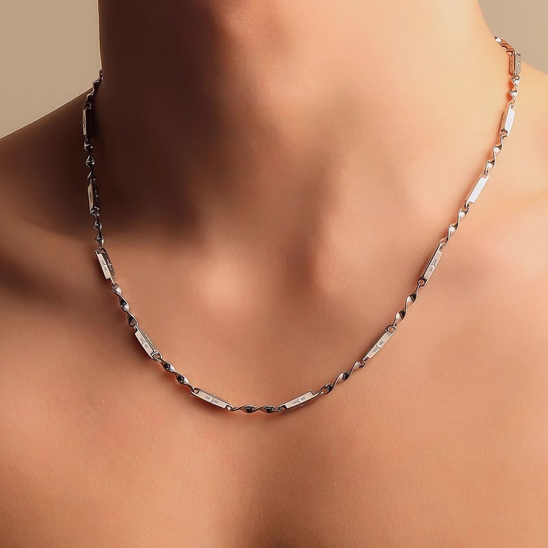 Stainless Thin Rectangle Link Chain Necklace 4Sizes Unisex Layering Cord Jewelry